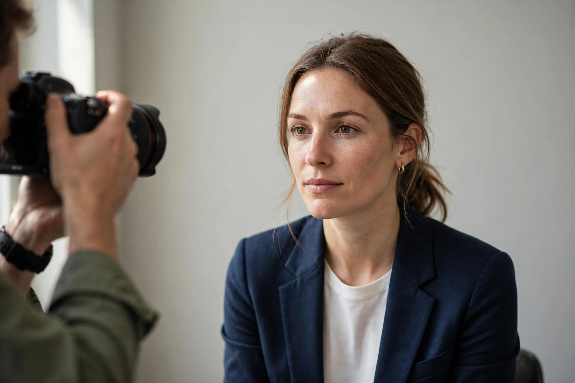 LinkedIn headshot session Professional having a headshot portrait taken in soft window light