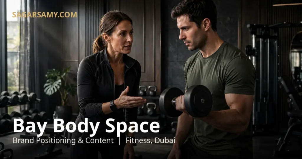 Content system case study for Bay Body Space fitness and wellness brand in Dubai.
