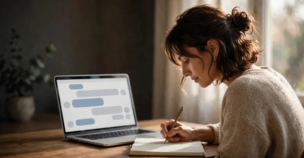 Prompt Engineering for Business: A Beginner's Playbook cover, woman writing AI prompts at a laptop by a window